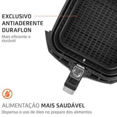 Fritadeira Elétrica Sem Óleo Air Fryer Mondial Grand Family AF-55I 5,5L – Preta/Inox Inox,Preto / 220