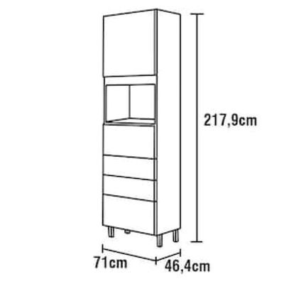 Paneleiro Bartira Amazonita com 2 Portas, 3 Gavetas e 3 Prateleiras - 71cm de largura Marrom Cacau