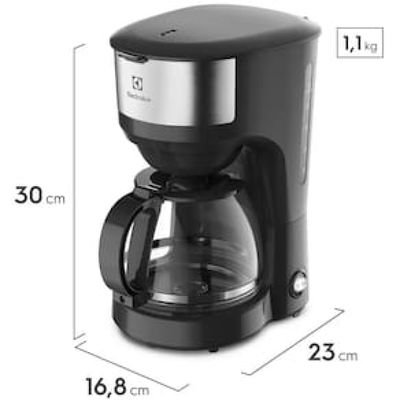 Cafeteira Elétrica Electrolux Efficient ECM20 30 Xícaras – Aço Inox Escovado/Preto Inox,Preto / 220