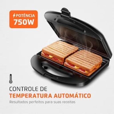 Sanduicheira Mondial Master Grill S-20 - Preto/Inox Inox,Preto / 110