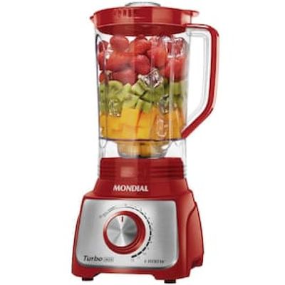 Liquidificador Mondial Turbo L-1100 com 12 Velocidades 1100W - Vermelho/Inox Inox,Vermelho / 110