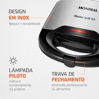 Sanduicheira Mondial Master Grill S-20 - Preto/Inox Preto,Inox / 110