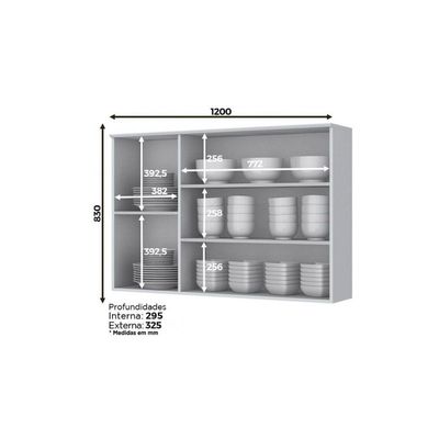 Cozinha Henn Americana 8Pçs (2 Armários + 2 Balcões + 2 Paneleiros + 2 Complementos) C8p01 Branco