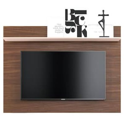 Painel Colibri Maia com 135 cm de Largura, Ideal para TV de até 55 Marrom Chocolate