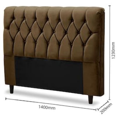 Cabeceira para Cama Casal Dobue Palladium Marrom Chocolate