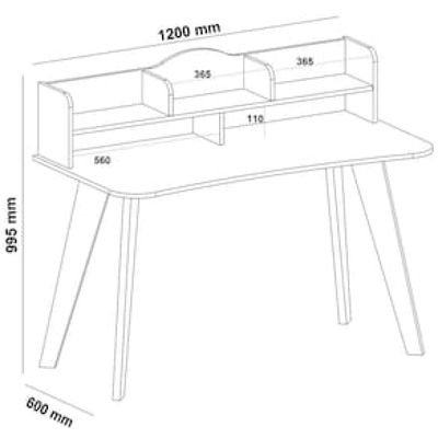 Escrivaninha Artely Sofia com Nichos - 120cm de largura Marrom Chocolate