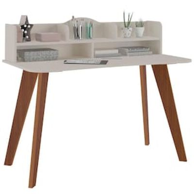 Escrivaninha Artely Sofia com Nichos - 120cm de largura Marrom Chocolate