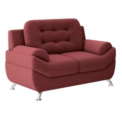 Sofá 2 Lugares Linoforte Mercury Revestido em Tecido Suede 150cm de Largura Vermelho Carne