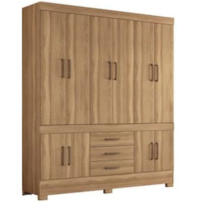 Guarda-Roupa Demóbile New Murano com 10 Portas e 3 Gavetas Marrom Chocolate