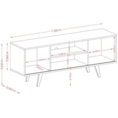 Rack Madetec Lisboa com 136cm de Largura para TV de Até 50 Polegadas Marrom Chocolate