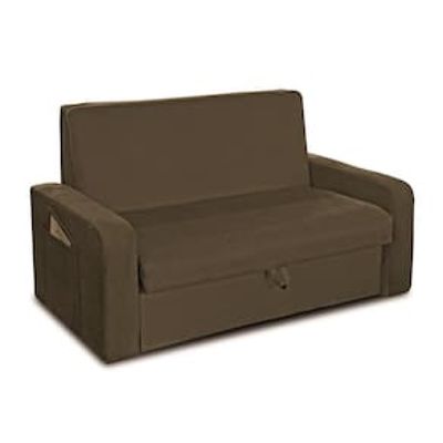 Sofá-cama Matrix Motta em Tecido Suede com Baú Marrom Cacau