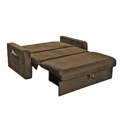 Sofá-cama Matrix Motta em Tecido Suede com Baú Marrom Cacau