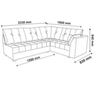 Sofá de Canto 6 Lugares Linoforte Toronto com Revestimento em Tecido Suede Marrom Chocolate