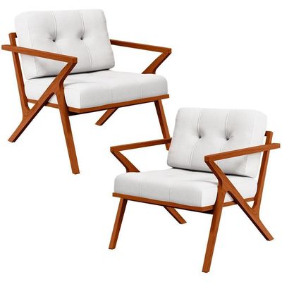 Kit 02 Poltronas Com Cintas De Corano Laís B04 Facto Branco