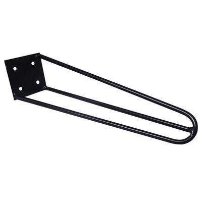 Kit 2 Pés De Metal 30 Cm Mesa De Canto Rack E Puffs Preto