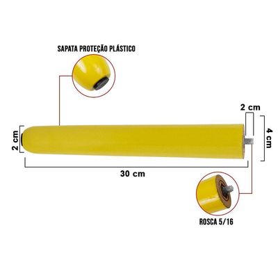 Kit 04 Pés Palito Amarelo 30 Cm - D'rossi