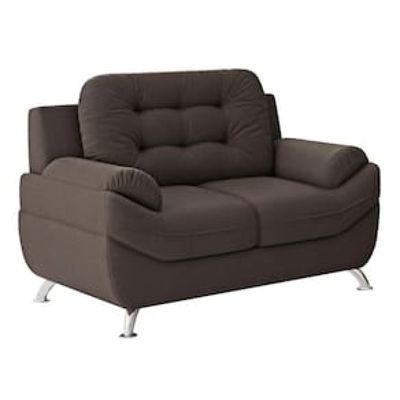 Sofá 2 Lugares Linoforte Mercury Revestido em Tecido Suede 150cm de Largura Marrom Cacau