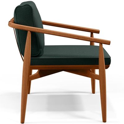 Poltrona Com Cintas De Corano Linho Verde Musgo