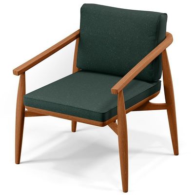 Poltrona Com Cintas De Corano Linho Verde Musgo