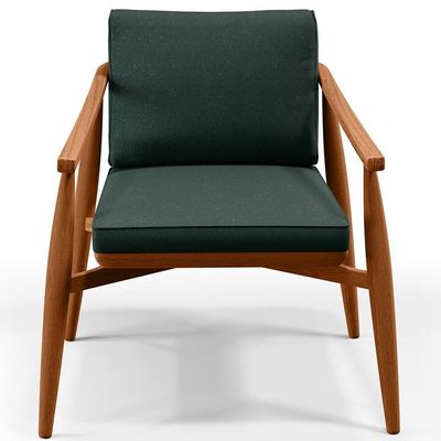 Poltrona Com Cintas De Corano Linho Verde Musgo