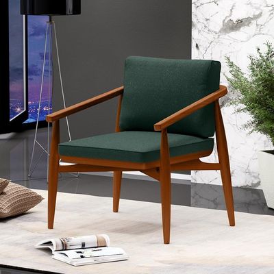 Poltrona Com Cintas De Corano Linho Verde Musgo