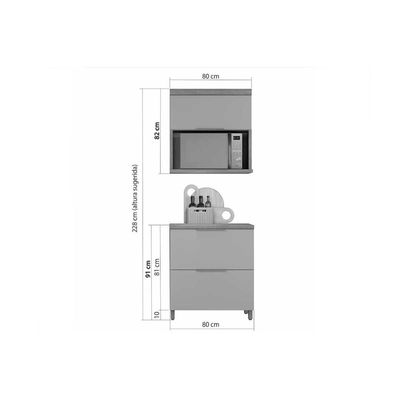 Kit de Cozinha Completa 2 Peças Marquesa Gourmet C2P26 Nature/Verde - Nesher