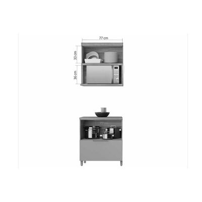 Kit de Cozinha Completa 2 Peças Marquesa Gourmet C2P26 Nature/Verde - Nesher