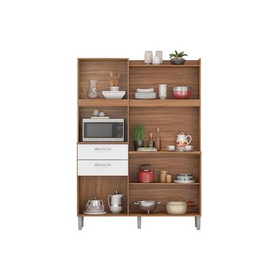 Cozinha Modulada Completa Harmonia c/ 6 Portas e 2 Gavetas 132x183 Amendola/Branco - Demóbile
