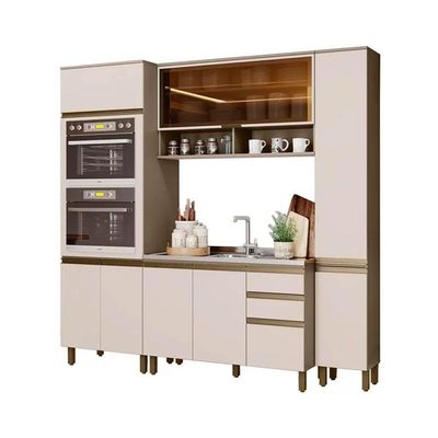 Kit de Cozinha 4 Peças Connect (1Aéreo+2Paneleiros+1Balcão) CPT99 Duna/Cristal - Henn
