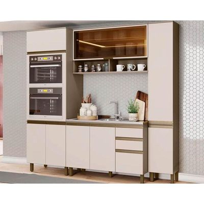 Kit de Cozinha 4 Peças Connect (1Aéreo+2Paneleiros+1Balcão) CPT99 Duna/Cristal - Henn