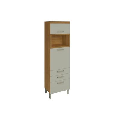 Torre Quente de Cozinha Paneleiro Princesa 1Forno c/2Ptas e 3Gavs 64cm Freijo/Off White - Nesher