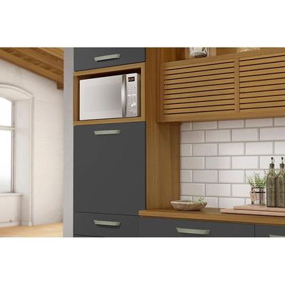 Torre Quente de Cozinha Paneleiro Princesa 1Forno c/2Ptas e 3Gavs 64cm Freijo/Off White - Nesher