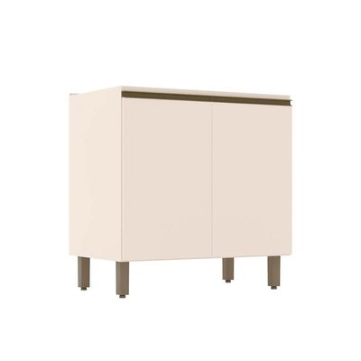 Balcão Cozinha p/Cooktop Connect c/2 Portas s/Tampo 80x52x81cm Off White - Henn