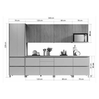 Kit de Cozinha Modulada 7 Peças Rainha Gourmet C7P01 Branca/Nature - Nesher