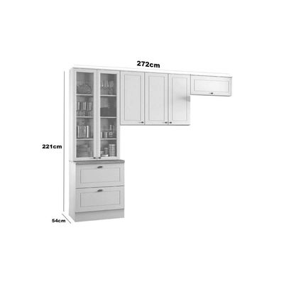 Kit de Cozinha Completa 3 Peças Americana (2 Armários + 1 Paneleiro) CPT09 Branco - Henn