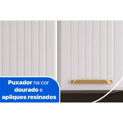 Kit de Cozinha Compacta Diamante Smart Aço 3 Peças (2Aéreos+1Paneleiro) CZ23 Branco/Preto - Telasul