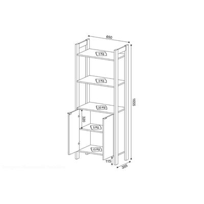 Módulo de Quarto Casal Closet AZ1009 c/ 2 Portas e 2 Prateleiras Amêndoa/Branco - Tecno Mobili