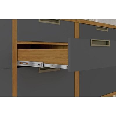 Torre Quente de Cozinha Paneleiro Imperatriz 1Forno c/2Ptas e 3Gavs 70cm Freijo/Off White - Nesher