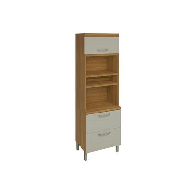 Torre Quente de Cozinha Paneleiro Princesa 2Fornos c/2Pta e 1Gav 70cm Freijo/Off White - Nesher