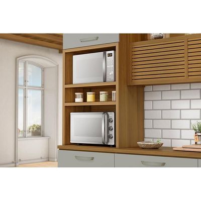 Torre Quente de Cozinha Paneleiro Princesa 2Fornos c/2Pta e 1Gav 70cm Freijo/Off White - Nesher