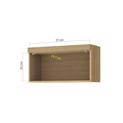 Armário de Geladeira p/ Cozinha Marquesa c/ 1 Porta Basculante 80 cm Nature/Verde - Nesher