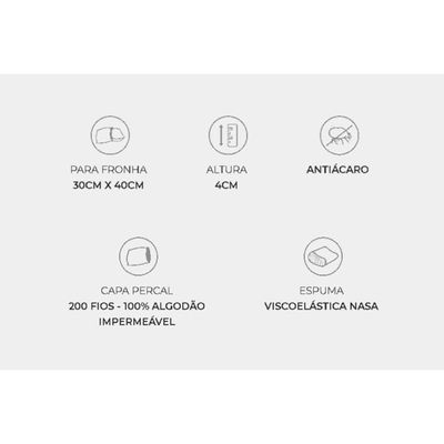 Travesseiro Infantil BB3002 Nasa Baby Antissufocante 200 Fios Impermeável (30x40x4) - Duoflex