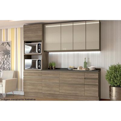 Gabinete de Cozinha Modulado Balcão Maxxi G743 3 Gavetas c/Tampo 60cm Nogal/Nogal - Kappesberg