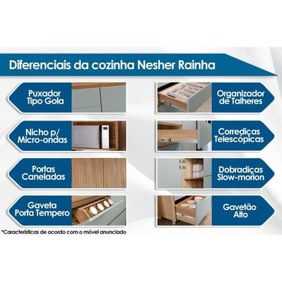 Kit de Cozinha Modulada 7 Peças Rainha Gourmet C7P01 Nature/Verde - Nesher