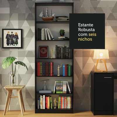 Kit Estante Livreiro 6908 e Estante Livreiro 6906 Preto