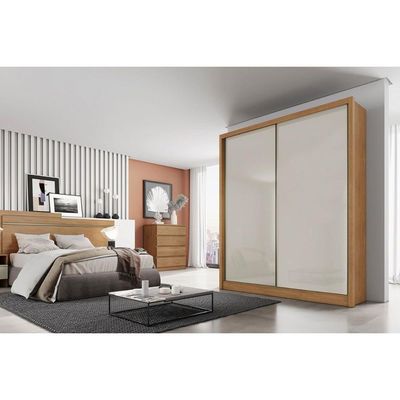 Guarda Roupas 2 Portas de Correr e 3 Gavetas Virtus Plus Branco - Novo Horizonte