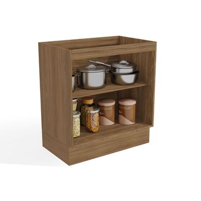 Balcão de Cozinha Modulado Botanic M623 c/ 2 Portas s/Tampo 80cm Nogueira/Verde Oliva - Kappesberg