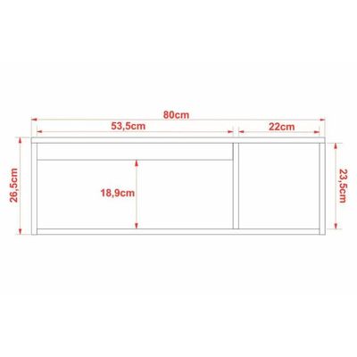 Bancada de Banheiro Suspenso BN3601 1 Porta cor Amêndoa - Tecno Mobili