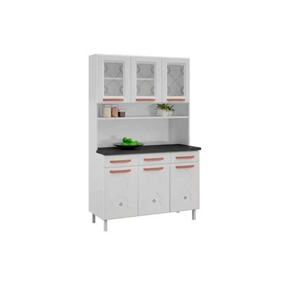 Cozinha Modulada Telasul Mirage New Kit Aço 6 Portas e 3 Gavetas 120cm Branco-Telasul