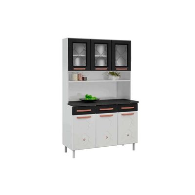 Cozinha Modulada Telasul Mirage New Kit Aço 6 Portas e 3 Gavetas 120cm Branco-Telasul